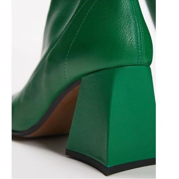 NWT Topshop leather knee high Kelly green boots - Picture 2 of 6